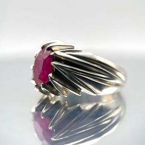 Natural Pink Ruby 925 Sterling Silver Ring